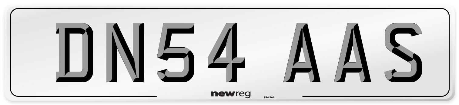 DN54 AAS Number Plate from New Reg